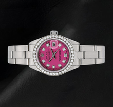 Afbeelding in Gallery-weergave laden, Rolex Datejust Roze Diamanten Wijzerplaat 6916 26mm Roestvrij Staal Horloge
