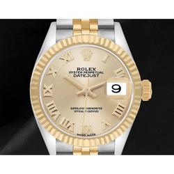 Rolex Datejust Romeinse Wijzerplaat 28 mm Dames Tweekleurig 279173 Horloge