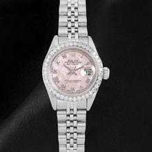 Afbeelding in Gallery-weergave laden, Rolex Datejust Roze Parelmoer Romeinse Wijzerplaat 26 mm Roestvrijstalen Horloge
