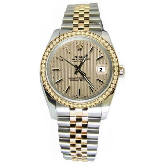 Rolex Datejust Tapestry Stick Dial Horloge Massief goud en staal Jubileum SNELLE SET