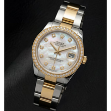 Afbeelding in Gallery-weergave laden, Cultivé Parel Rolex in Two Tone – zijaanzicht

