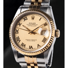 Afbeelding in Gallery-weergave laden, champagne Romeinse wijzerplaat Rolex

