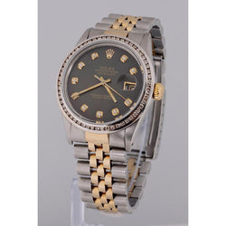 Rolex Datejust horloge tweekleurig heren kanaalring diamant