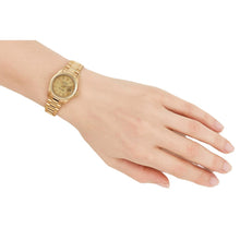 Afbeelding in Gallery-weergave laden, Rolex Datejust presidentiële stijl 26 mm champagne wijzerplaat geelgoud dameshorloge P4
