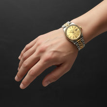 Afbeelding in Gallery-weergave laden, Rolex Datejust tweekleurig herenhorloge met champagnekleurige wijzerplaat van 36 mm
