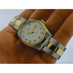 Rolex Date 34 mm Horloge Witte Wijzerplaat Geelgoud & Rvs Oyster-armband