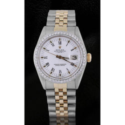 Rolex Datum Herenhorloge Tweekleurige Jubileum Armband Diamanten Lunette