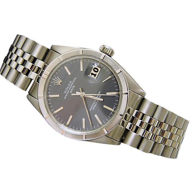 Rolex Datum horloge roestvrij staal MET zilveren hashmarkeringen
