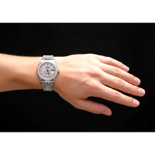 Afbeelding in Gallery-weergave laden, Rolex Datumjust-horloge met roze diamanten wijzerplaat Oester eeuwigdurende lunette diamanten snelverstelling
