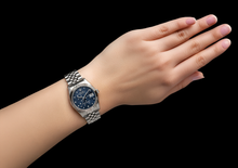 Afbeelding in Gallery-weergave laden, Rolex Datumjust 31 jubileum blauw diamanten roestvrijstalen dameshorloge P4
