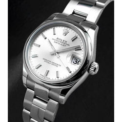 Rolex Datumjust 31 mm roestvrijstalen dameshorloge met zilveren lichtgevende wijzerplaat