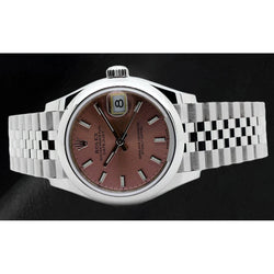 Rolex Datejust 31mm Zalmkleurige Lichtgevende Wijzerplaat Stalen Dameshorloge