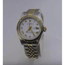 Rolex Datumjust 36 mm herenhorloge witte wijzerplaat tweekleurige armband snel ingesteld
