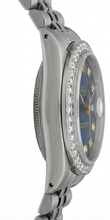 Afbeelding in Gallery-weergave laden, Rolex Datumjust Dameshorloge Zwarte Wijzerplaat rand roestvrij staal Jubileum Armband
