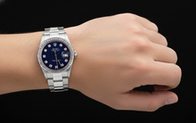 Afbeelding in Gallery-weergave laden, Rolex Datumjust Herenhorloge Blauwe Diamant Wijzerplaat roestvrij staal Oester Armband SNELLE INSTELLING
