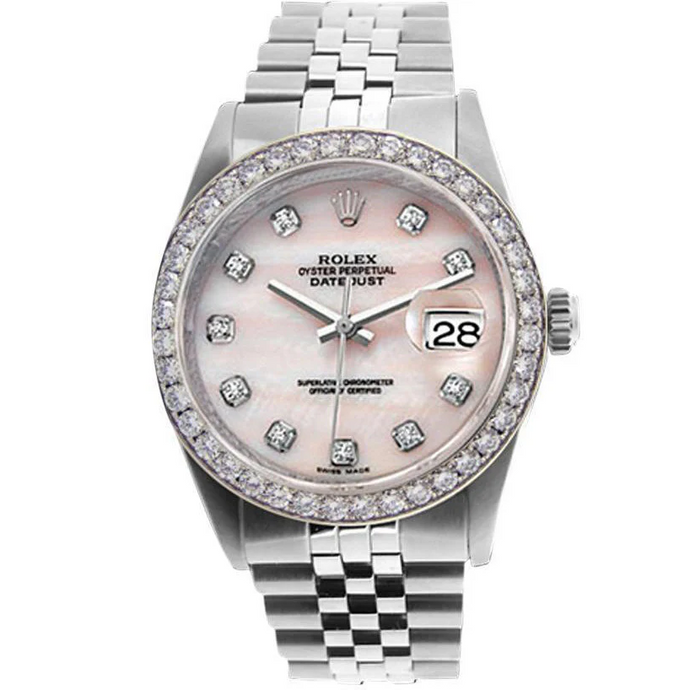 Rolex Datumjust Herenhorloge Parelmoer Roze Dweil snel ingesteld
