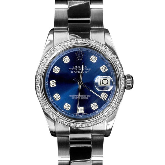 Rolex Datumjust Herenhorloge Roestvrij Staal Diamanten Lunette SNELLE INSTELLING
