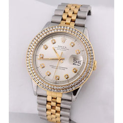 Rolex Datumjust Horloge Dubbele Rij Diamanten rand Datumjust