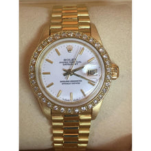 Afbeelding in Gallery-weergave laden, Rolex Datumjust Horloge Geelgouden Armband Stok Wijzerplaat Diamanten Lunette

