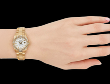 Afbeelding in Gallery-weergave laden, Rolex Datumjust Horloge Geelgouden Armband Stok Wijzerplaat Diamanten Lunette
