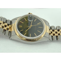 Rolex Datumjust Oester Datumjust Zwart Stok Wijzerplaat Horloge