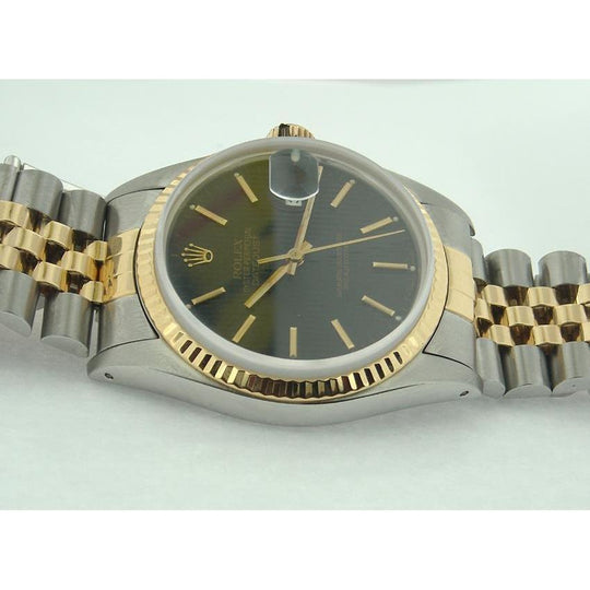 Rolex Datumjust Oester Datumjust Zwart Stok Wijzerplaat Horloge
