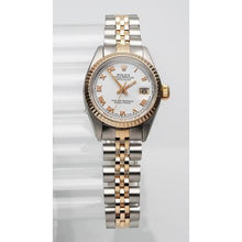 Afbeelding in Gallery-weergave laden, Rolex Datumjust Romeinse wijzerplaat gecanneleerde lunette horloge roestvrij staal &amp; gouden Jubileum armband


