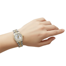 Afbeelding in Gallery-weergave laden, Rolex Datumjust Witte dweil Diamant Wijzerplaat Dameshorloge Armband Tweekleurig P2
