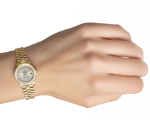Afbeelding in Gallery-weergave laden, Rolex Datumjust bevroren diamanten dameshorloge geelgouden armband P2
