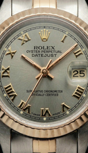 Afbeelding in Gallery-weergave laden, Rolex Datumjust dameshorloge Roestvrij staal en geelgoud Gecanneleerde lunette
