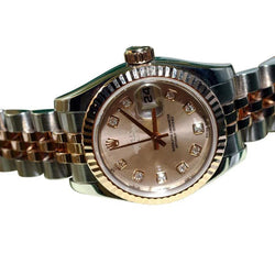 Rolex Datumjust dameshorloge champagne diamanten wijzerplaat