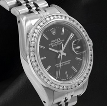 Afbeelding in Gallery-weergave laden, Rolex Datumjust dameshorloge met diamanten rand Datumjust
