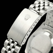 Afbeelding in Gallery-weergave laden, Rolex Datumjust dameshorloge met zwarte stok-wijzerplaat roestvrij staal Jubileum-armband
