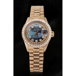 Rolex Datejust Dameshorloge Parelmoer Wijzerplaat met Diamanten Snaren YG