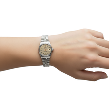 Afbeelding in Gallery-weergave laden, Rolex Datumjust dameshorloge roestvrij staal jubileum Stok Wijzerplaat Gecanneleerde rand
