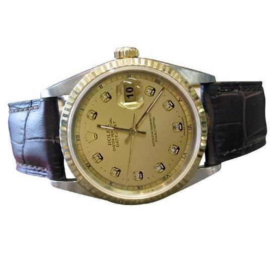 Rolex Datumjust diamanten wijzerplaat met gecanneleerde randkleur Herenhorloge SNELLE INSTELLING
