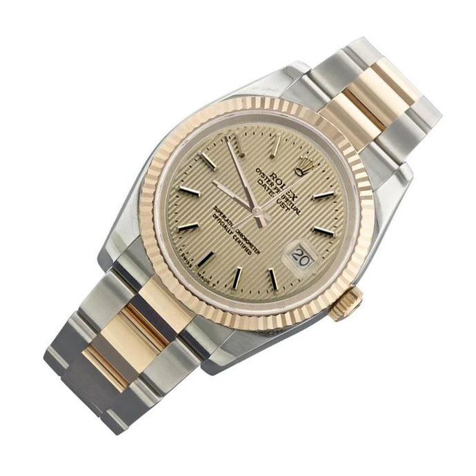 Rolex Datumjust horloge Heren tweekleurig geelgoud en roestvrij staal SNELLE INSTELLING
