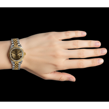 Afbeelding in Gallery-weergave laden, Rolex Datumjust horloge Jubileum-armband gecanneleerde lunette roestvrij staal goud, middelgroot P4
