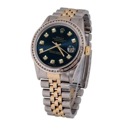 Rolex Datumjust horloge Twee toon heren lunette diamant snelle instelling
