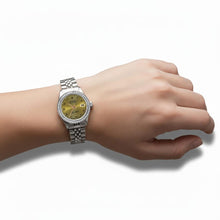 Afbeelding in Gallery-weergave laden, Rolex Datumjust horloge met Arabische wijzerplaat, diamanten rand, jubileum roestvrijstalen armband P1
