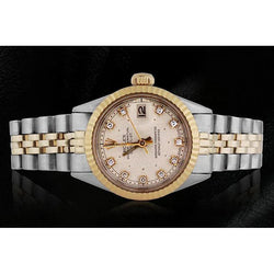Rolex Datumjust horloge tweekleurige diamanten wijzerplaat Jubileum-stijl ivoor