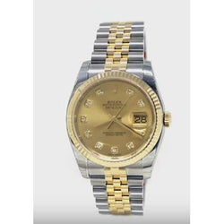 Rolex Datumjust horloge van roestvrij staal en goud, champagne SNELLE INSTELLING