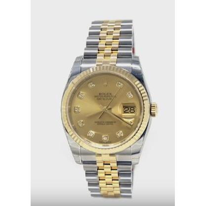 Rolex Datumjust horloge van roestvrij staal en goud, champagne SNELLE INSTELLING
