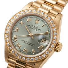 Afbeelding in Gallery-weergave laden, Rolex Datumjust horloge voorzitter Stijl armband grijze Romeinse wijzerplaat geel goud dames
