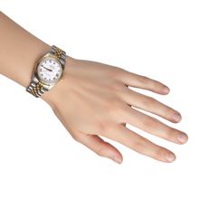 Afbeelding in Gallery-weergave laden, Rolex Datumjust middelgroot horloge met Romeinse wijzerplaat, gecanneleerde rand, tweekleurig jubileum P5
