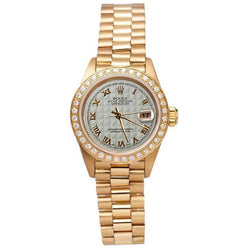 Rolex Datejust Piramide Romeinse Wijzerplaat Diamanten Lunette Horloge President Stijl G