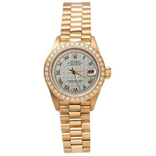 Afbeelding in Gallery-weergave laden, Rolex Datumjust piramide Romeinse wijzerplaat diamanten rand horloge voorzitter Stijl G

