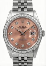 Afbeelding in Gallery-weergave laden, Rolex Datumjust roestvrij staal Horloge Roze Wijzerplaat Fg Middelgrote Rolex Roze Wijzerplaat Roestvrij
