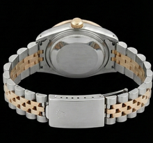 Afbeelding in Gallery-weergave laden, Rolex Datumjust tapijtwerk dameshorloge met diamanten wijzerplaat roestvrij staal en goud
