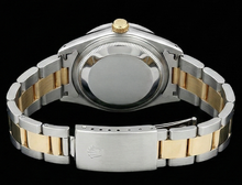 Afbeelding in Gallery-weergave laden, Rolex Datumjust tweekleurige dameshorloge met diamanten lunette
